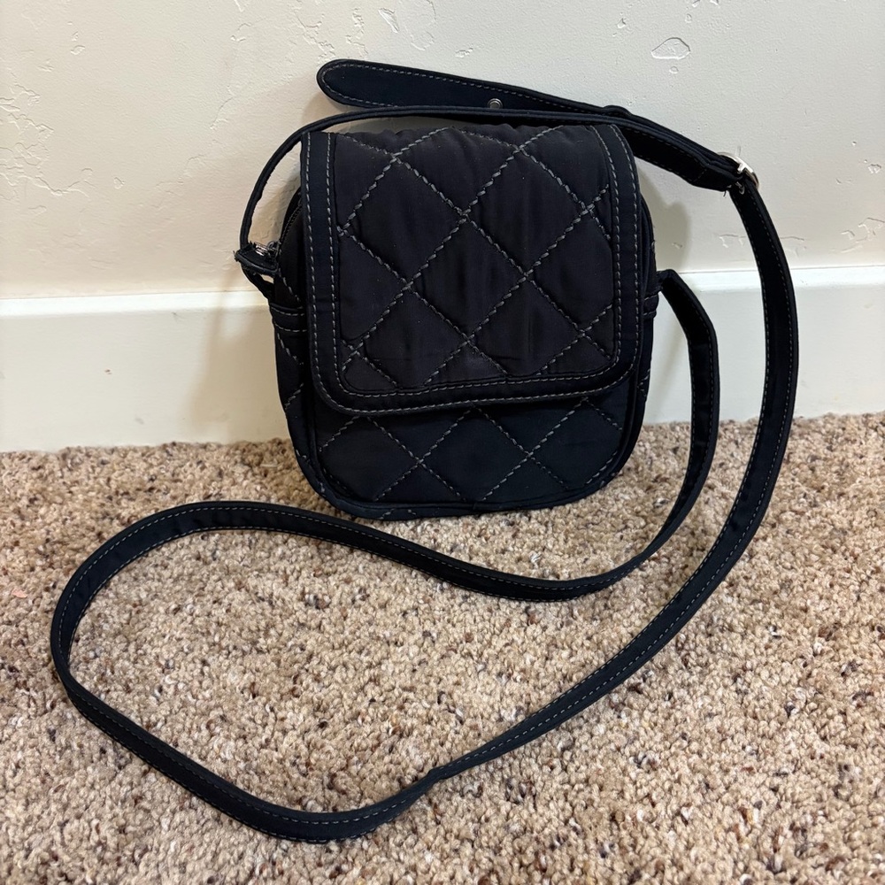 Vera Bradley Black Quilted Crossbody Bag